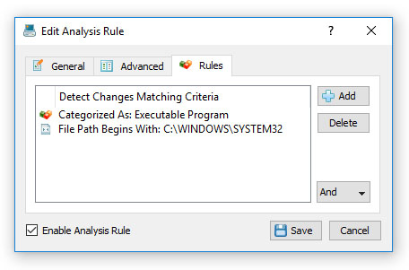 DiskPulse Enterprise Analysis Rules File Filter