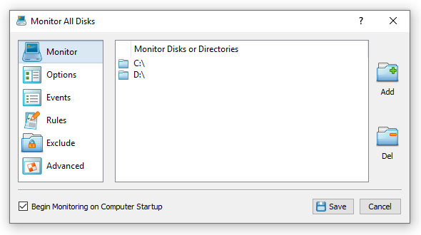 Disk Change Monitoring Directories
