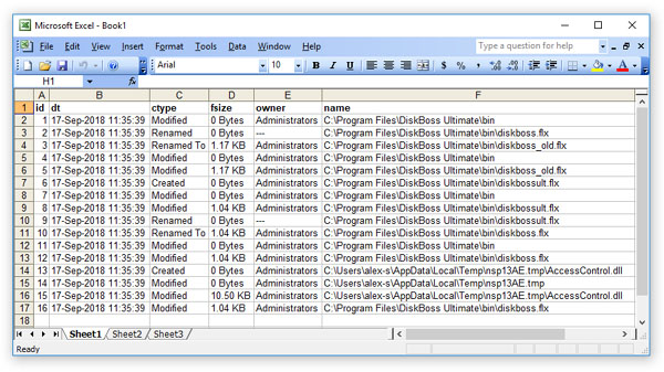 File System Changes in Microsoft Excel